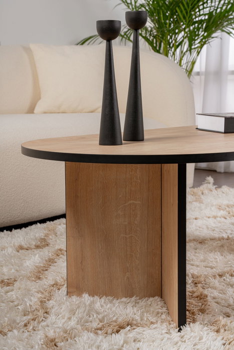 Nordure Mesa de Centro Roble Zafiro y Negro, Tablero de 18mm de Partículas Melaminadas, Elegante y Funcional